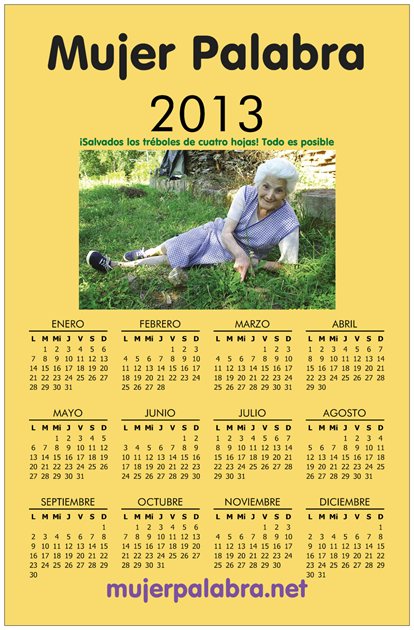 Calendario Mujer Palabra 2013 Todo es posible