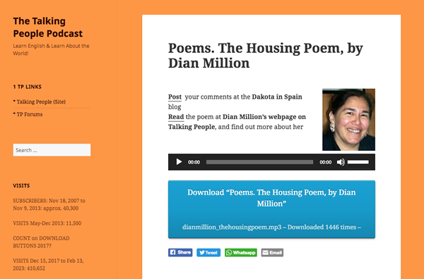 Dian Million's The Housing Poem at the Talking People Podcast